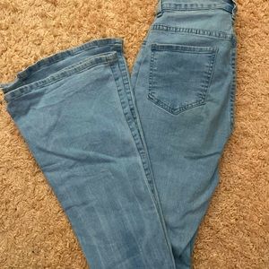 SHEIN light wash flare jeans